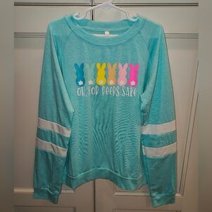 Girls Easter Oh For Peeps Sake Easter Shirt In Cyan